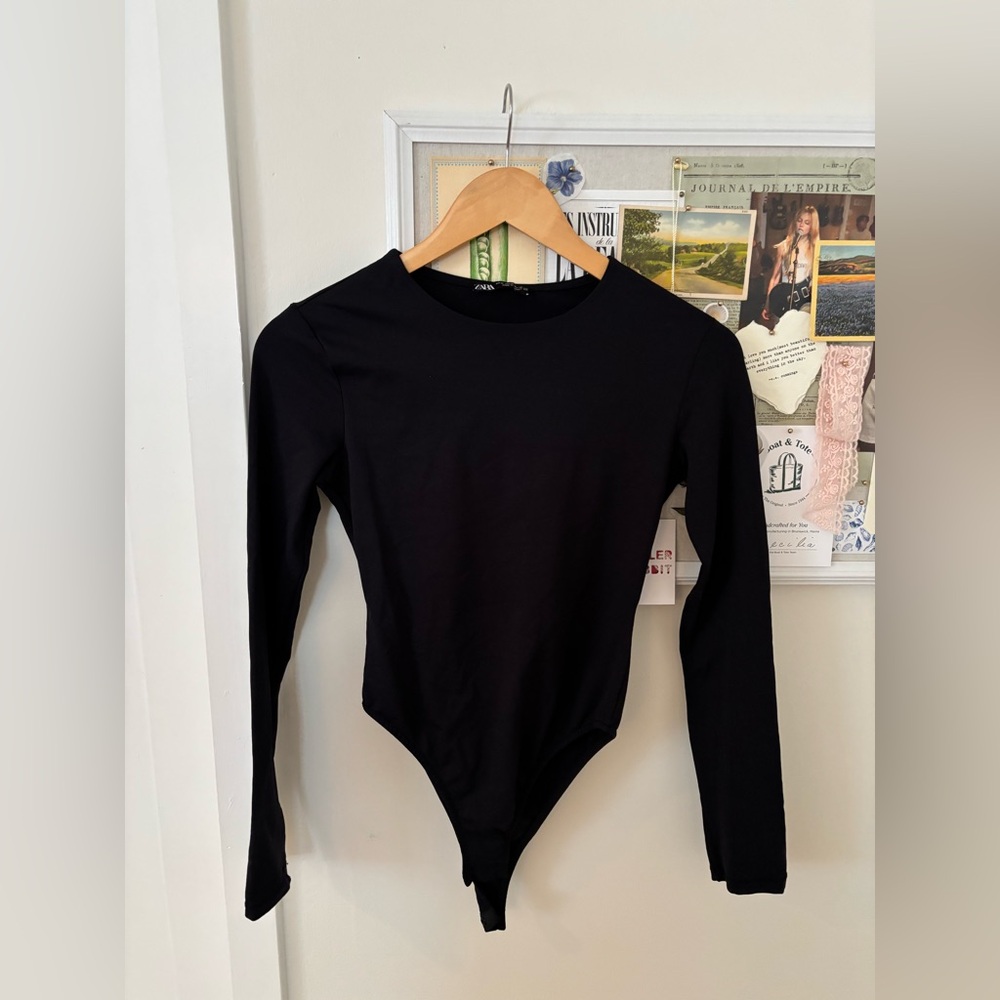 Zara Black Long Sleeve Bodysuit